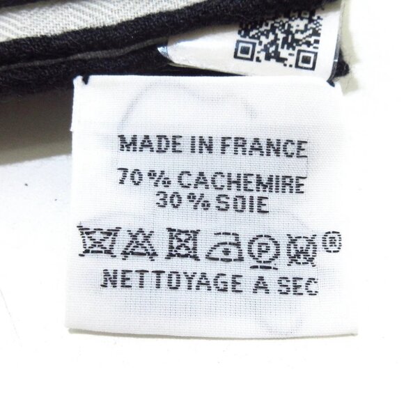 Auth HERMES Carrejean/Shawl Carre 140 H243374S Brown Black Cashmere Silk - Scarf - Picture 5 of 6